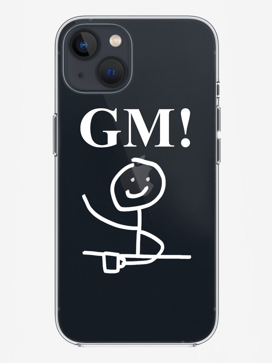 GM! iPhone Clear Case (White)