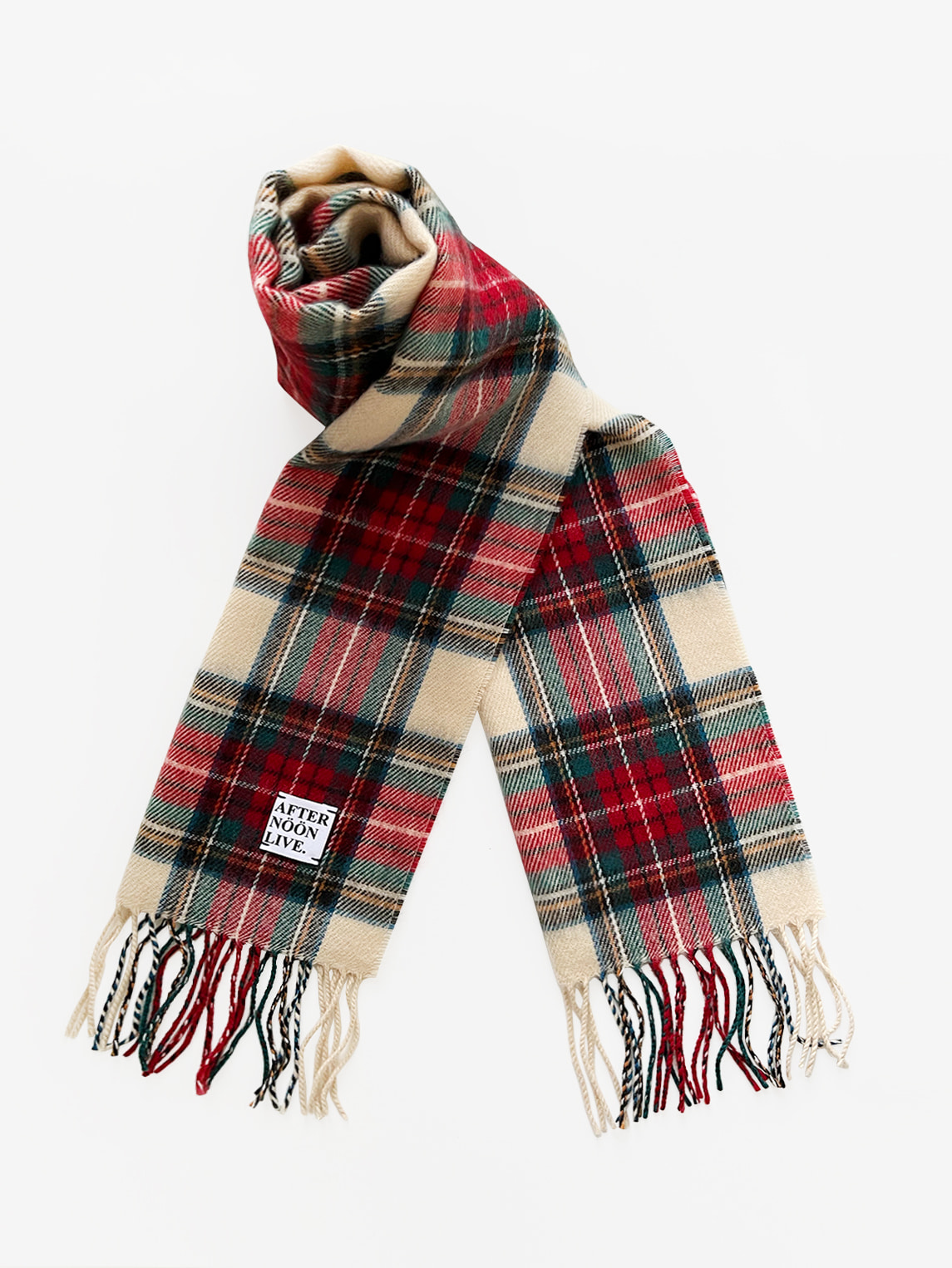 Afternoonlive Wool Muffler (90&#039;s Tartan Check / The Colors of Christmas)