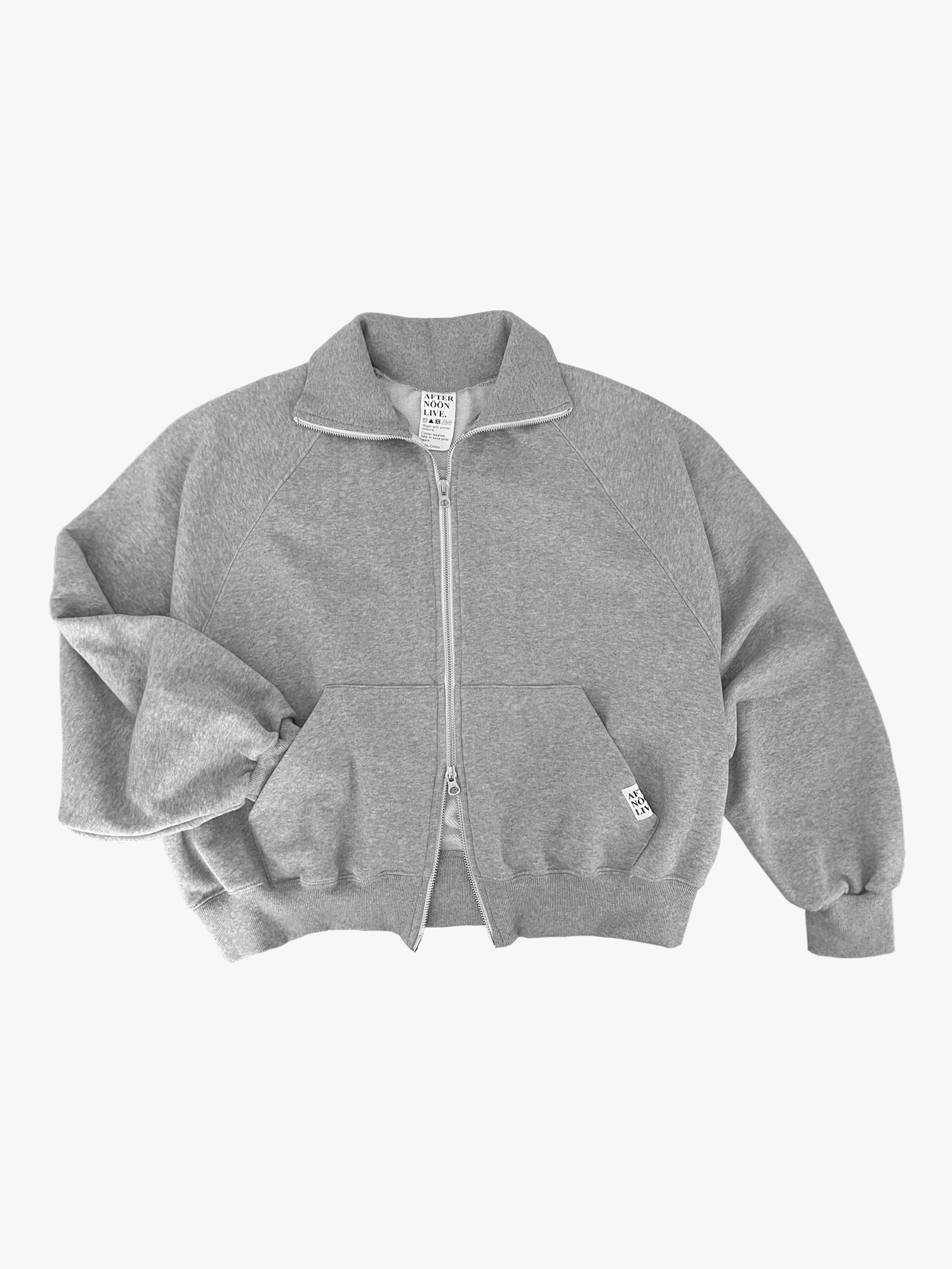 Afternoonlive Easy Two-way Zip-up (Light Gray)